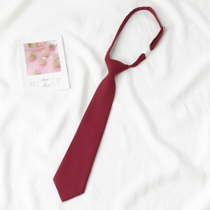 Japanese JK Academic Style Brown Retro Tie Female Lazy Wine-Free Red Shirt Accessories All-Match Black Stripe