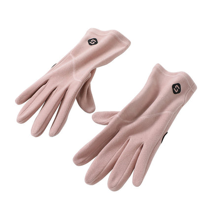 New Cycling Warm Gloves Cycling Windproof Touch Screen Anti-Slip Fashionable Shaping Slimming Velvet Gloves for Women