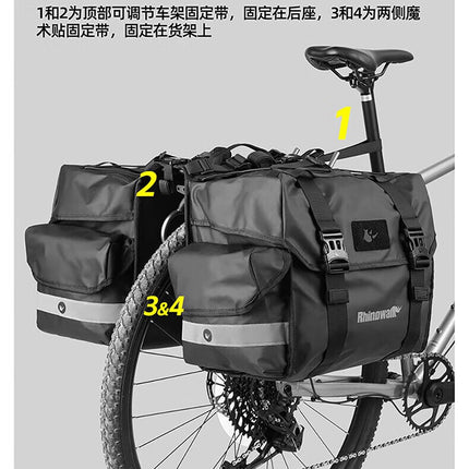 Rhinowalk Rhino 318 Long-Distance Cycling Bicycle Rear Rack Pannier Bag Large Capacity Expandable Pannier Bag