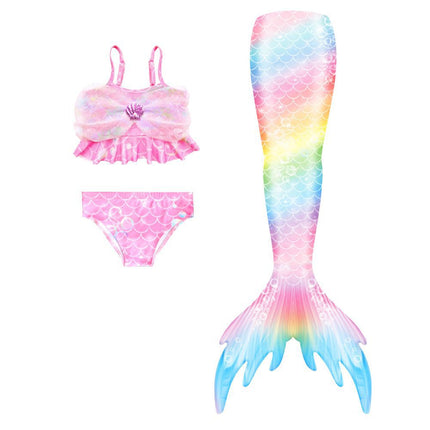 Girls Mermaid Swimsuit Mermaid Tail with Gauze Ariel Princess Swimsuit Children's Swimsuit