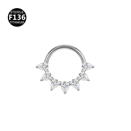 2024 new G23 titanium alloy tassel nose ring ear bone ring carved nose ring explosion puncture jewelry