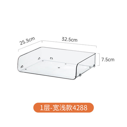 Transparent Desktop File Storage Rack Bookshelf Book Stand Table Rack Office Acrylic A4 Paper Finishing Box