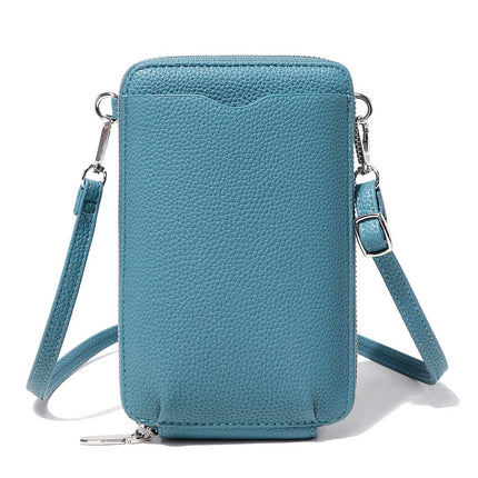 2024 New Mini Litchi Pattern Mobile Phone Bag Wallet Fashionable Women's Multifunctional Crossbody Small Bag Simple Shoulder Bag