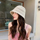 Hollow bucket hat [beige]