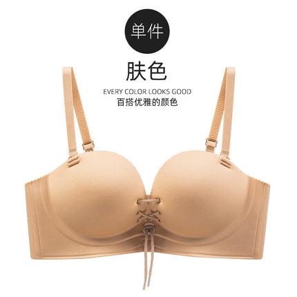8899 sexy strap pull Baa cup small chest push up thickened non-empty cup no steel ring flat chest top support bra underwear