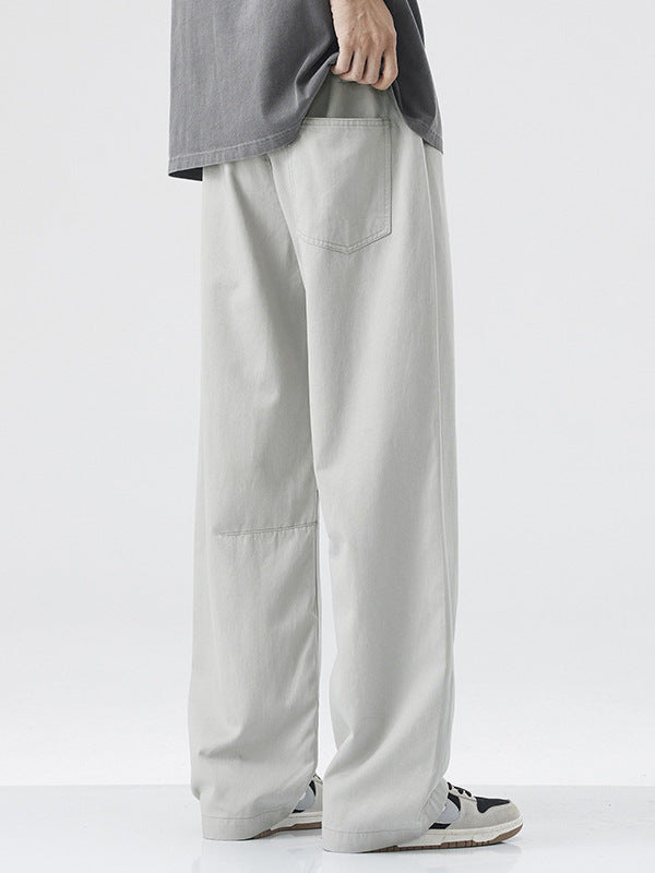 Mingge | 2025 Summer Thin Lyocell Casual Pants Men's American Retro Trendy Brand Loose Wide-Leg Straight Trousers