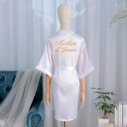 bride Gown morning Gown Lady nightgown wedding makeup bridesmaid group wedding kimono imitation silk cardigan bathrobe