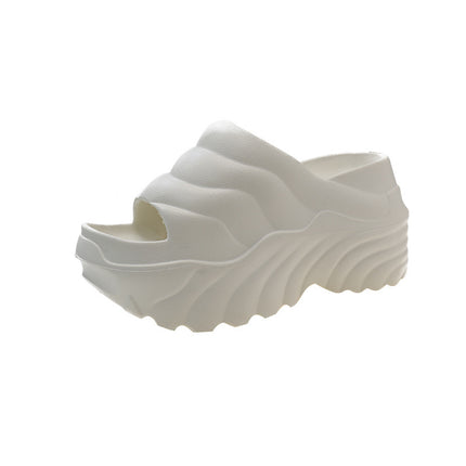 High-Heeled Slippers 2024 New Fashion Thick-Soled Internet Celebrity 10cm Women's Height-Increasing Outdoor Wear in Stock Ins European and American Style