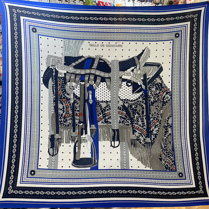 130cm French fashion new saddle chain Women's imitation silk wool material shawl warm scarf large square towel wholesale