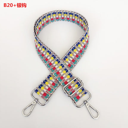 New Shoulder Strap Accessories Woven Strap for Women's Bags Wide Shoulder Strap Single Shoulder Crossbody Extended Strap Adjustable Bag Strap Embroidery Color Contrast