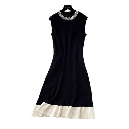 Summer French-Style Elegant Ladylike Goddess Style Light Luxury High-End Sophisticated and Elegant Little Black Sleeveless Dress