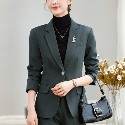 brown Suit suit Women's Spring and Autumn Professional 2024 New Temperament Goddess Fan Suit Coat Manager Work Clothes Autumn