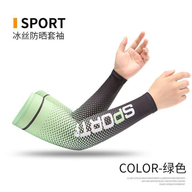 Simple Ice Sleeves Gradient Summer Ice Silk Sunscreen Sleeves for Men and Women Cycling and Driving Outdoor Uv Protection Wholesale