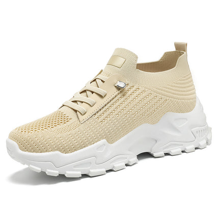 Summer Breathable Slip-On Women's Shoes, Cross-Border Mesh Soft-Soled Shoes for Middle-Aged and Elderly Mothers, Thick-Soled Comfortable Casual Sports Shoes
