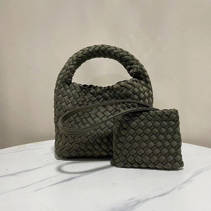 Cross-border Nylon Cloth Woven Bag Diving Material Bag Large Capacity Portable Vegetable Basket Bag Chain Crossbody Bag