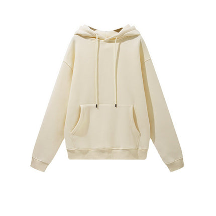 Men's Autumn and Winter 345g Pure Color Hoodie Thickeneded and Velvet Oversize Brushed Men's Hooded Sweatshirt Thickeneded and Warm