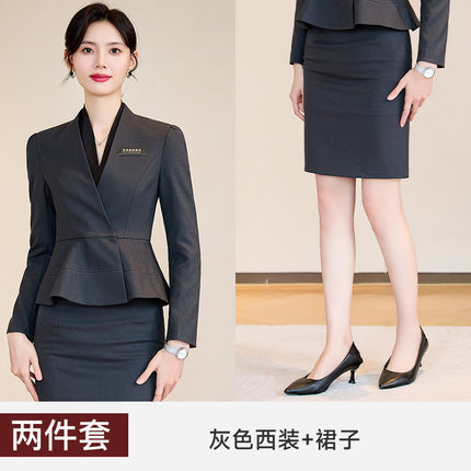 Business attire suit female temperament sales department tooling hotel front desk work clothes beautician jewelry store work clothes autumn