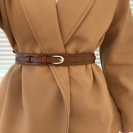 Oval Pin Buckle Versatile Decorative Belt for Women, Suitable for Skirts, Dresses, and Coats, Casual and Fashionable Belt