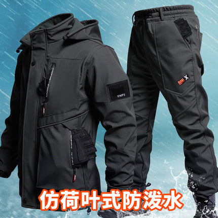 Winter Velvet Jacket Suit Camouflage Men's Cold-Proof, Warm, Wear-Resistant and Dirt-Resistant Labor Protection Workwear