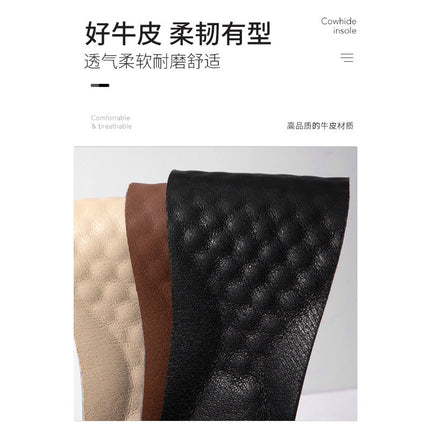 Sports Shock-Absorbing Super Soft Sole Thickeneded Deodorant Leather Insoles for Men and Women Sweat-Absorbent, Deodorant, Breathable and Comfortable Cowhide Insoles