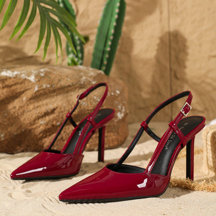 Summer New Style Light Luxury European and American Style Fashion Casual Simple Stiletto High Heels Shallow Mouth Pointed Toe Slim Women's Shoes