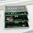 [emerald] 3-layer jewelry box (with plastic inner drawer) / 24*14*10cm