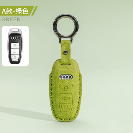 Suitable for Audi A6L Key Cover A8 Male A4L Male A7A3 Female Q3 Car Q5L Cowhide Q8 Shell Q7 Buckle Q2L Special Buckle