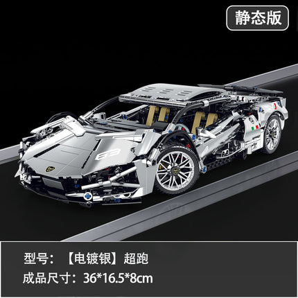 Compatible with Lego Black Gold V12 Cyberpunk Rambo Remote Control Building Blocks Sports Car Racing Children's Toys Cross-Border Wholesale