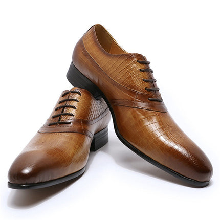 Men's Shoes Cross-Border Large Size New Casual Leather Shoes Cowhide Fashion Men's Business Formal Leather Shoes Trendy Retro Wedding Shoes