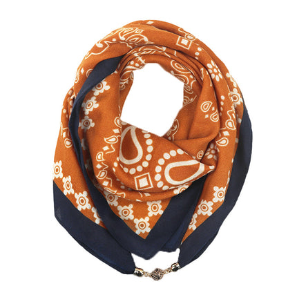 Spring and summer sunscreen magnetic buckle cotton and linen texture large square scarf women's 2024 new all-match autumn and winter neck scarf