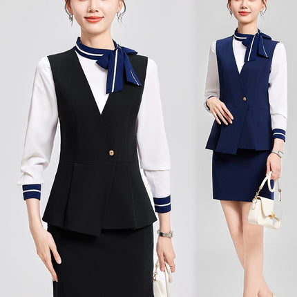 Hotel overalls female spring and autumn high-end professional suit beautician jewelry store club sales manager front desk tooling