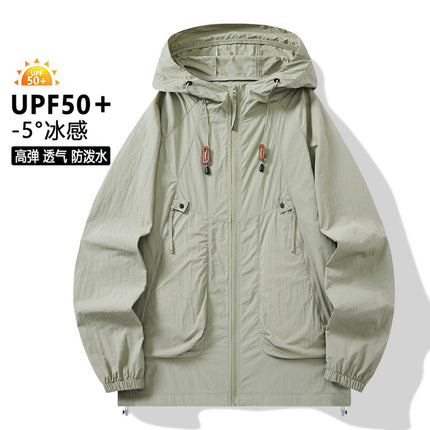 New Sunscreen Clothing Men's and Women's Couple Hooded Sunscreen Clothing Trendy Thin Outdoor Sports Waterproof Tooling Sunscreen Jacket
