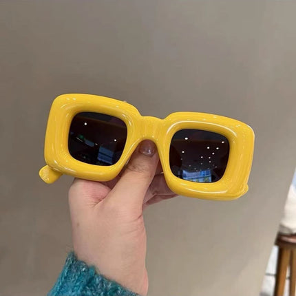 Funny and Interesting Inflatable Cute Square Heart Sunglasses for Women Ins Popular Trendy Street Style Sunglasses