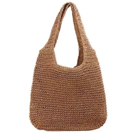 New Straw Woven Bag Women's Handmade Woven Bag All-match Bag Shoulder Bag Large Capacity Tote Bag Women's Bag Handbag
