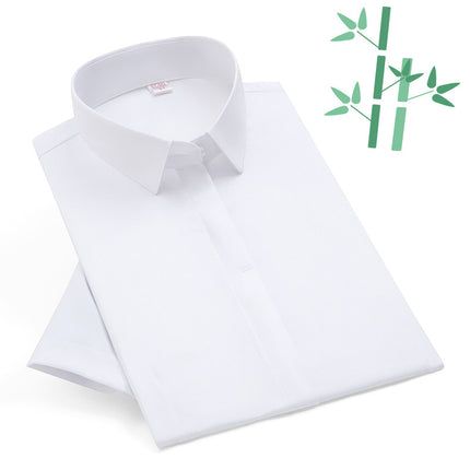 New Bamboo Fiber Men's Shirts, Men's Long-Sleeved Shirts, Business Work Clothes, No-Iron Women's Short-Sleeved Shirts, Women's Professional Shirts