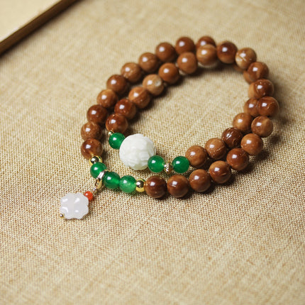 Natural Cook Bodhi Root DIY Woven Handheld Chain Plate Wen Play Chanting Bead String Men's and Women's Long Hanging Pendant