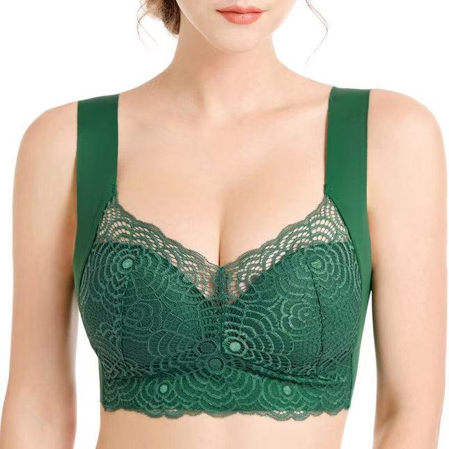 Fat M 150.00kg Ice Silk Gather Sleep Sports Yoga Bra Traceless Underwear Women's Plus Size Plus Size No Steel Ring Batch