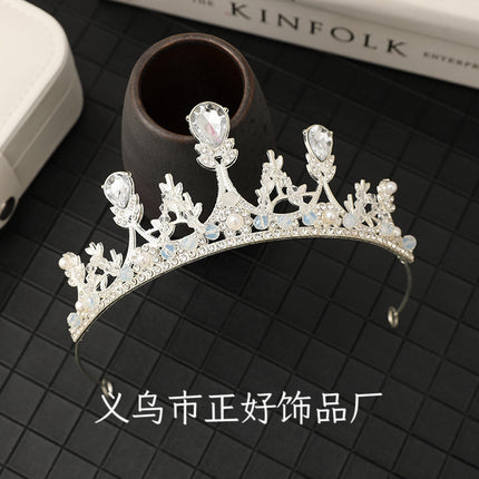 Children's Crown Headband Girls Princess Birthday Gift Crown Temperament Headband Hair Accessories Wedding Crystal Fashion Accessories
