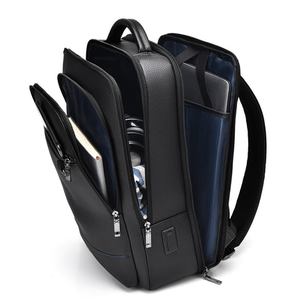 Men's Backpack Simple Cross-Border New Business Pu Water-Repellent Laptop Bag Large Capacity Backpack
