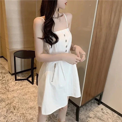 2025 summer new gentle wind can be salt can be sweet off-shoulder small waist slim long sling dress