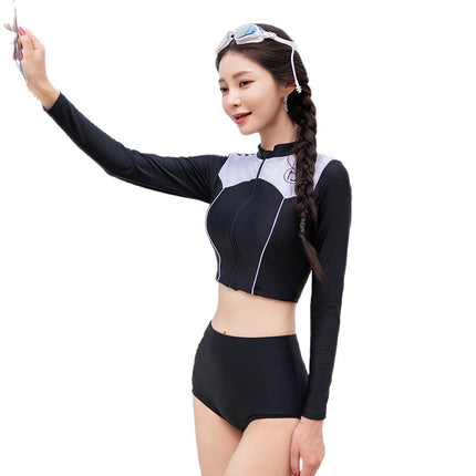 2024 Winter Original New Sports Separates Swimsuit Women's Slim Swimwear Student Hot Spring Beach Swimsuit