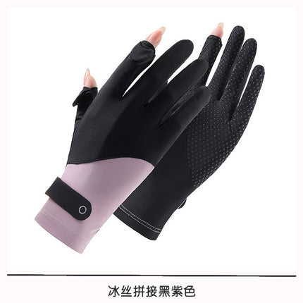 Sun Protection Gloves for Summer, Uv Protection, Touch Screen, Women's Outdoor Sports, High Elasticity, Thin, Breathable for Driving and Cycling