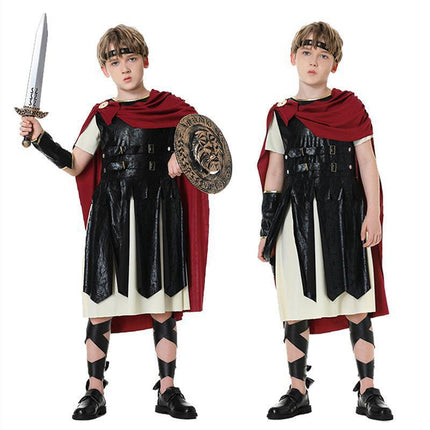 Subaru Halloween Ancient Roman Warrior Shield Sword Gladiator Cosplay Role Play Costume Parent-Child Outfit