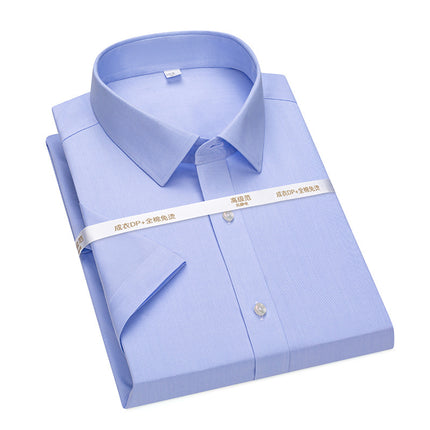 High Luxury 140 Three-strand Pure Cotton Non-ironing Shirt Men's DP Readymade Garment Wrinkle-resistant Solid Color Business Men's Formalest Shirt Men