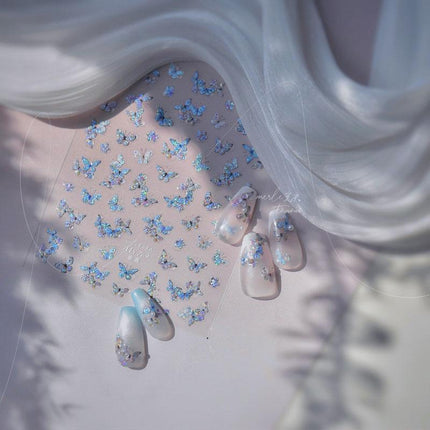 Shell Light Butterfly Bubble Nail Art Stickers New 3D Relief Tomoni Popular Ins Nail Sticker Decoration Products