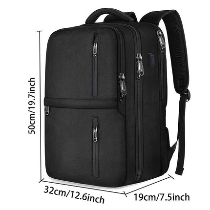 Simple Business Laptop Backpack 17inch Multi-Function USB Charging School Bag Large Capacity Backpack