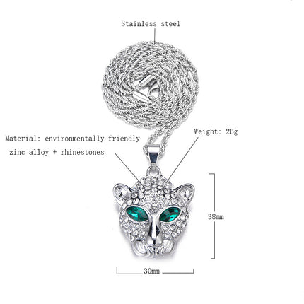 Amazon new diamond hollow leopard head pendant necklace accessories necklace fashion pendant manufacturers wholesale