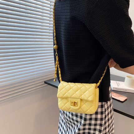 This Year's New Fashion Casual Simple Niche Popular Quilted Chain Lock Crossbody Shoulder Bag Mini Small Square Bag