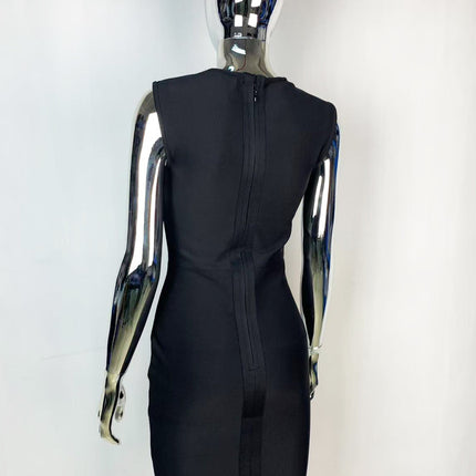 European and American Popular Women's Clothing Sexy Sleeveless Mesh Diamond Slim Dress Celebrity Party Evening Dress Short Skirt Bandage Skirt