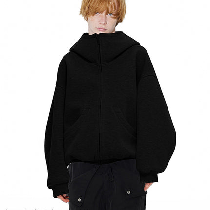Unf 550g Heavy Air Oversize Loose Silhouette Hooded Sweatshirt Zipper Jacket Autumn and Winter for Men and Women
